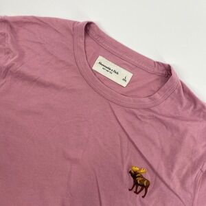 Abercrombie Fitch T Shirt Mens Large Dusty Rose Colored Moose Soft AF Preppy